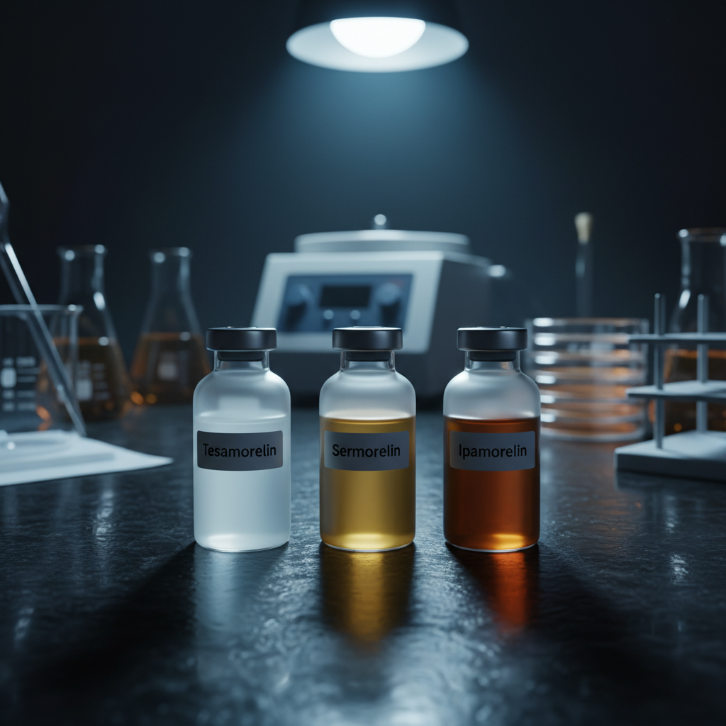 Comparaison tesamorelin CJC-1295 sermorelin analogues GHRH recherche